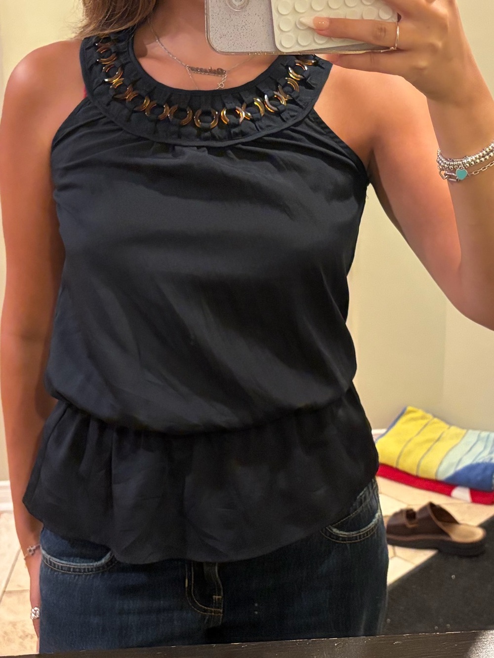 Michael Kors Sleeveless Peplum Top